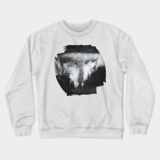 Wolf Over Landscape Double Exposure Crewneck Sweatshirt